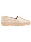 Prada Logo-embossed Canvas Espadrilles In Gold
