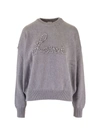 LOEWE LOEWE WOMEN'S GREY COTTON SWEATER,S3109920CO1120 M