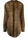 Saint Laurent Oversize Fit Shirt In Brown