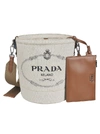 PRADA PRADA WOMEN'S BEIGE LEATHER HANDBAG,1BE038VNOO2E2HF0A5T UNI