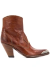 GOLDEN GOOSE GOLDEN GOOSE WOMEN'S BROWN LEATHER ANKLE BOOTS,G36WS728A8 40