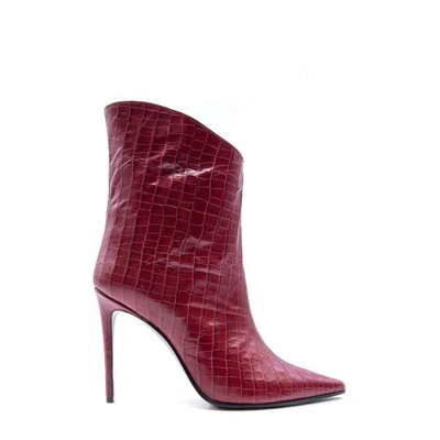 Aldo Castagna Women's Burgundy Leather Ankle Boots