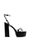 ALDO CASTAGNA ALDO CASTAGNA WOMEN'S BLACK LEATHER SANDALS,ANGEL1NEROBIANCO 37