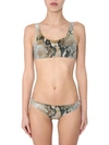 Msgm Snakeskin-print Bikini In Grey