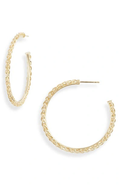 Argento Vivo Large Chain Hoop Earrings In Gold