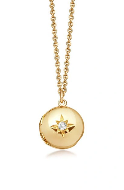 Astley Clarke Biography Locket Necklace In 18k Gold-plated Sterling Silver, 18k Rose Gold-plated Sterling Silver O