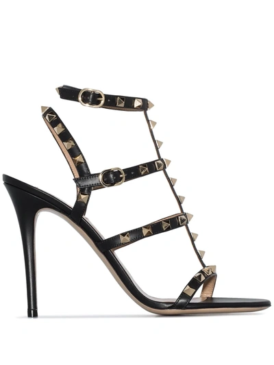 Valentino Garavani Rockstud 100mm Ankle-strap Sandals In Black