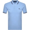 FRED PERRY TWIN TIPPED POLO T SHIRT BLUE,130595