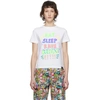 VETEMENTS WHITE 'EAT, SLEEP, RAVE, REPEAT' T-SHIRT