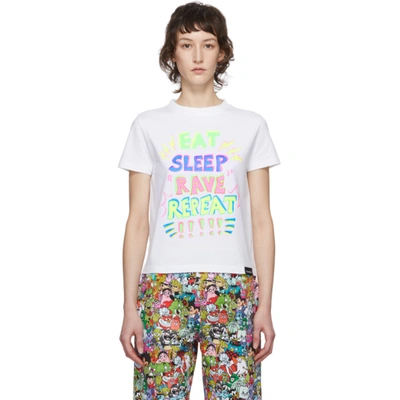 Vetements White 'eat, Sleep, Rave, Repeat' T-shirt