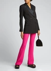 Alexander Mcqueen Leaf Crepe Slim Bootcut Pants In Pink