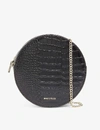 Whistles Brixton Circular Croc-embossed Leather Bag