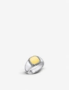 THOMAS SABO MENS YELLOW GOLD-COLOURED REBEL AT HEART STERLING SILVER AND YELLOW GOLD-PLATED SIGNET RING 64MM,R00084580