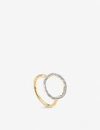 MONICA VINADER RIVA CIRCLE 18CT GOLD-PLATED VERMEIL SILVER AND DIAMOND RING,616-10058-GPRGRICIDIA