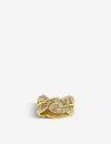 THOMAS SABO WOMENS MULTICOLOURED MAGIC GARDEN YELLOW GOLD-PLATED STERLING SILVER AND GLASS-CERAMIC STONES RING 5,R00084569