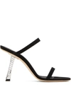 Giuseppe Zanotti Farrah Crystal Heel Sandals In Black