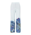 VALENTINO FLORAL SILK WIDE-LEG TROUSERS,15036418