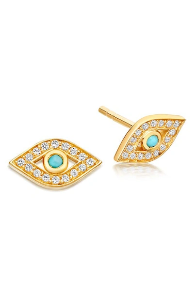 Astley Clarke Mini Evil Eye Biography Stud Earrings In 18k Gold-plated Sterling Silver Or 18k Rose Gold-plated Ste