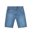 Dolce & Gabbana Logo Tag Stretch Cotton Denim Shorts In Blue