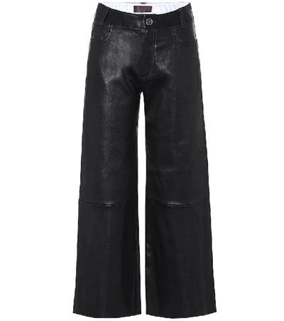 Stouls Lilou Cropped Leather Trousers In Black