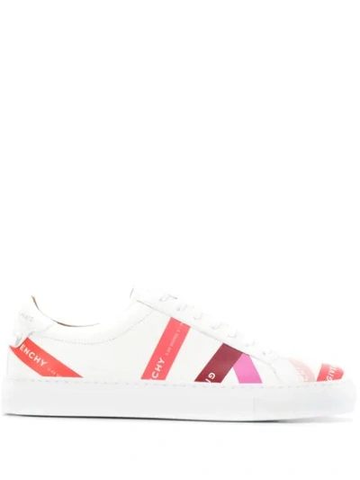 Givenchy Women's Urban Street Logo Stripe Leather Trainers In White