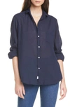 Frank & Eileen Cotton Voile Button-up Shirt In Navy Voile