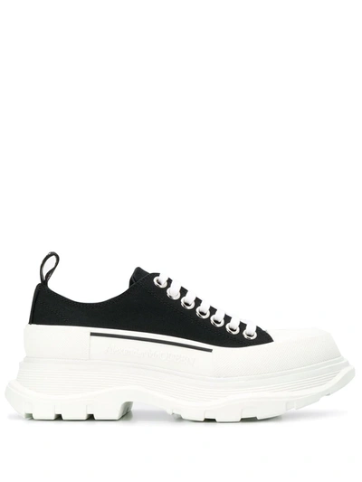 Alexander Mcqueen Low-top Flatform Sneakers In Black