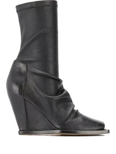 Rick Owens 110mm Calf-length Boots In Black