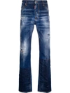 DSQUARED2 DISTRESSED STRAIGHT-LEG JEANS