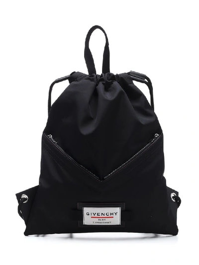 Givenchy Black Leather Drawstring Backpack