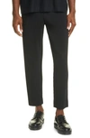 Issey Miyake Homme Plisse  Black Tapered Cropped Trousers In Black
