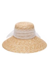 Eugenia Kim Annabelle Mesh Bow Sun Hat In Natural/ Ivory