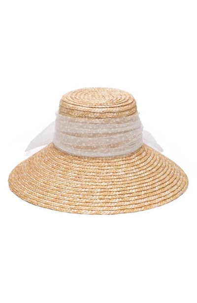 Eugenia Kim Annabelle Mesh Bow Sun Hat In Natural/ Ivory