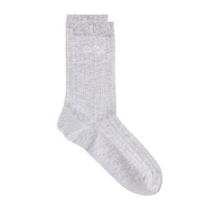 Brunello Cucinelli Logo Ribbed Socks
