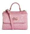 Dolce & Gabbana Kids' Handbag With Lace Dg Logo In Pink