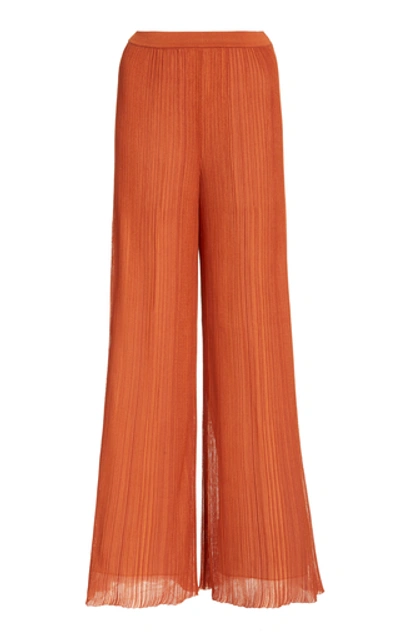 Missoni Flared Cotton-blend Trousers In Orange