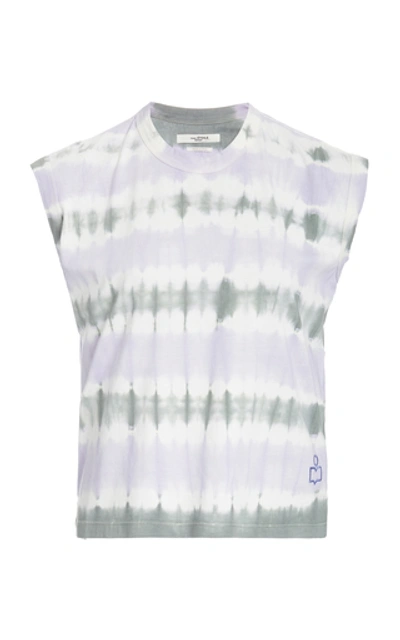 Isabel Marant Étoile Dena Tie-dye Cotton Crop Top In Purple