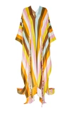 OSCAR DE LA RENTA STRIPED SILK-TWILL CAFTAN,783901