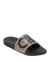 Ferragamo Groovy Dual Gancini Slides In Black