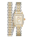 MICHELE DECO MINI TWO-TONE 18K GOLD DIAMOND WATCH,PROD229620116