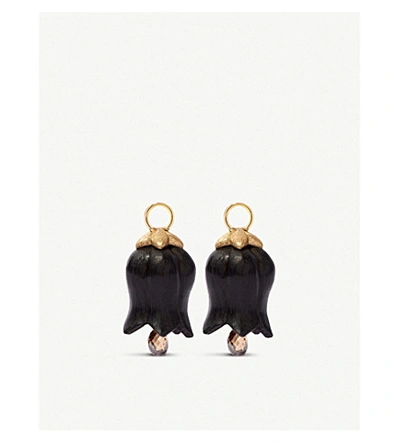 Annoushka Tulip Drops 18ct Yellow Gold, Ebony And Diamond Earrings