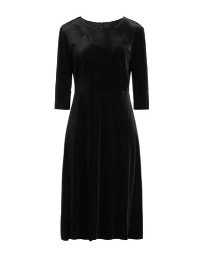 24.25 Woman Midi Dress Black Size 6 Polyester, Elastane