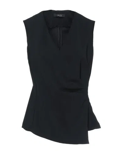 24.25 Woman Top Black Size 10 Polyester, Viscose, Elastane