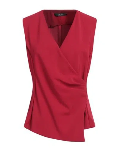 24.25 Woman Top Brick Size 8 Polyester, Viscose, Elastane In Red
