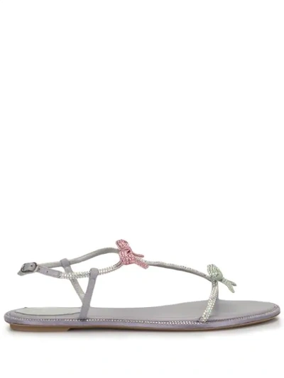 René Caovilla Caterina Flat Sandals In Pink