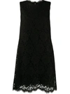 Dolce & Gabbana Lace-overlay Sleeveless Minidress In Black