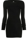 Rick Owens Ribbed Knit Mid-length Jumper In Black