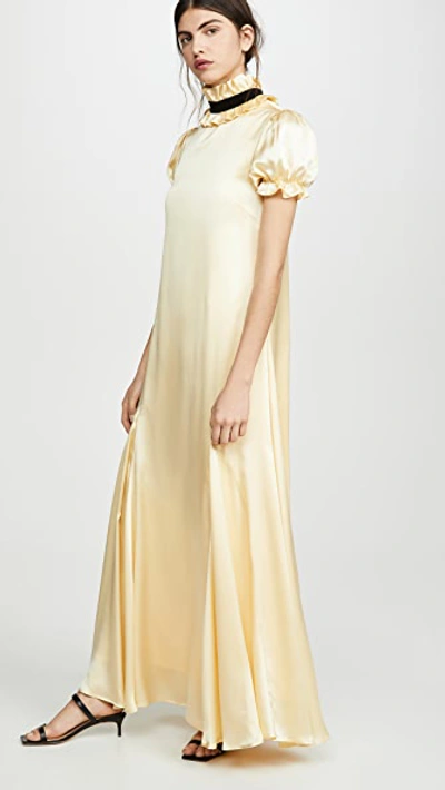 Macgraw Elliptical Silk Maxi Dress In Yellow/black