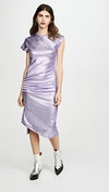 Rabanne Metallic T-shirt Midi Dress In Light Purple