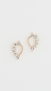 ADINA REYTER 14K SUPER TINY SIDE DIAMOND TEARDROP EARRINGS